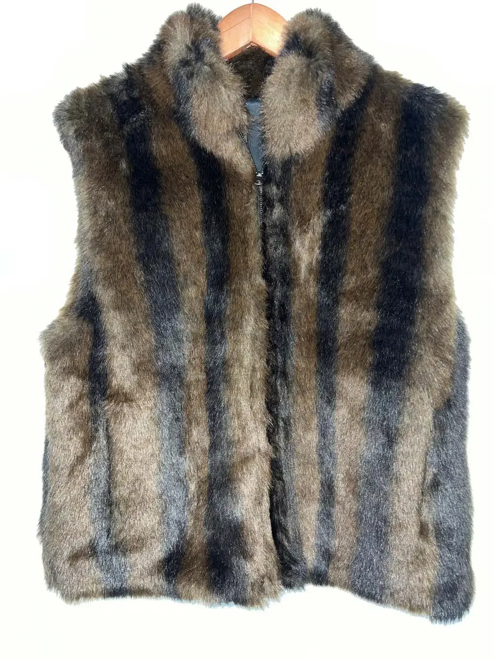 NWOT Coaco New York Faux Mink Fur Vest Reversible M